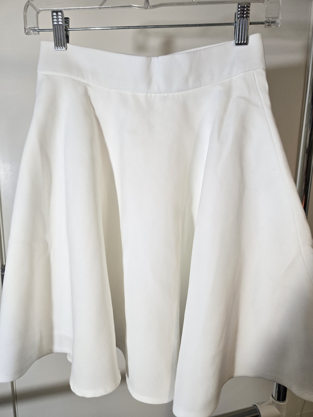 Women's White Flared Circle Skirt - Elegant Skater Style